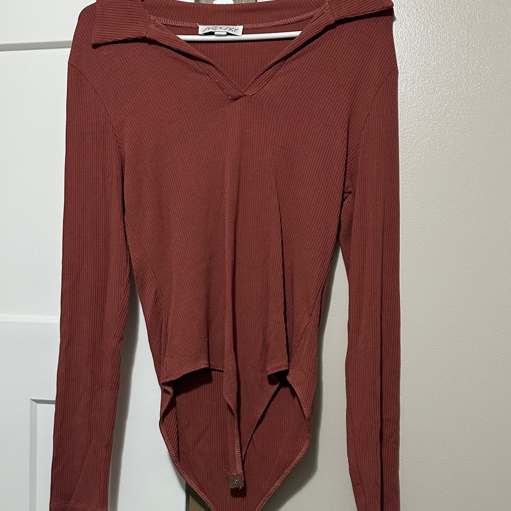 She and Sky Rust Long Sleeve Bodysuit